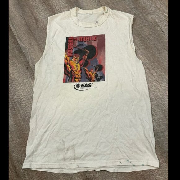 Vintage 90s Muscle/Smoothie Promo Cut off Shirt - Picture 1 of 7